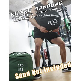 Fitarc Sand Bags for Weight Training,Sandbags for Fitness,Sandbags for Weight Training,Round Sandbag,Sandbag Workout Bag,Cross-Training & Exercise, Workouts Equipment Sand Not Included (Green, 150LB)