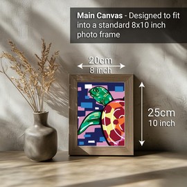 COLORDEMY 2-in-1 Paint by Numbers Kit - Rolled Canvases (20x25cm & 20x20cm), 16 Colours, Brushes & Paints Included - Fun for Adults & Kids, Perfect for Parties or Group Painting (Turtle Design)