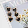 Yienate Black Heart Earrings Unique Interlocking Heart Dangle Earrings Long