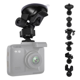 iSportgo Genuine S306 Dash Cam Suction Cup Mount [2nd Generation] 360 Degree Rotation Suction Cup Holder Bracket with 6+ Different Adapters, Compatible with Anero, TOGUARD, Transcend DrivePro, YI, HP,