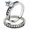 Marimor Jewelry 1.65 Carat Marquise Cut Cubic Zirconia Stainless Steel