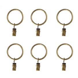 KANSPHY 28 Pack Drapery Curtain Clip Rings,Curtain Rod Eyelet Clip Ring-Antique Brass