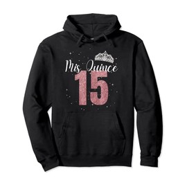 Mis Quince 15 | Pink Sparkle | Quinceanera Birthday Pullover Hoodie
