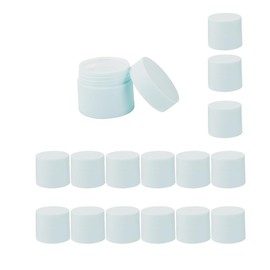 Mini lata de crema 10ml / 10g con tapa contenedor de muestras de maquillaje hecho con crema facial DIY para productos de belleza de latas de plástico de boca ancha para viajes (20 paquetes, azul)