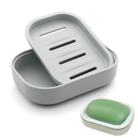 Soap Dish,Shower Soap Box,Non-slip, Drainable for Shower,Bathroom,Kitchen,Counter Top and Shelf,Easy Cleaning(Grey blue)