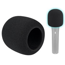 SOULWIT 2Pcs Microphones Pop Filter for Audio-Technica ATH ATR2100x-USB Cardioid Dynamic, Protective Mic Cover Windscreen Foam - Black