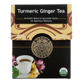 UD_Buddha Teas Organic Turmeric Ginger Chamomile Fruit Herbal Tea 18 Bag Case Health-Focused Flavored Tea