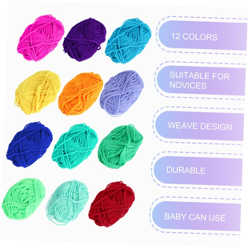SHINEOFI 12Pcs Handmade DIY Knitting Woolen Yarn Soft and Smooth