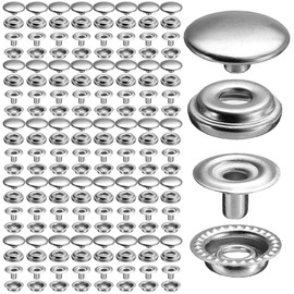 60 Sets 12.5mm Stainless Steel Snap Button Kits for Coats Bags Leather Marine Boat Canvas Silver No Tools