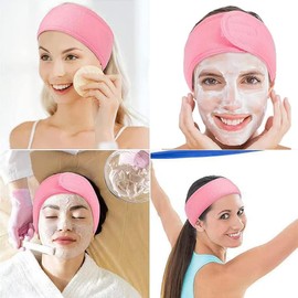 Pack of 6 cosmetic headbands, adjustable headband, hair protection for make-up, sports, yoga.