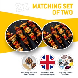 Vinyl Stickers (Set of 2) 25cm - BBQ Kababs Grill Tasty Food #2655