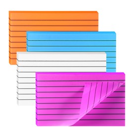 4 Pads Lined Transparent Sticky Notes 3"x5"Color Clear See Through Note Pads Waterproof Translucent Markers Stickers Self-Adhesive Writable Index Tabs for Office Annotating Books Study Supplies