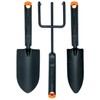 Fiskars Garden Tool Set, 3 Pieces, Flower Rake, Trowel, Trowel,