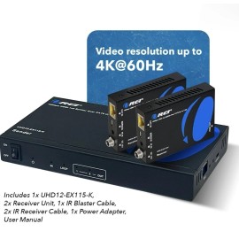Undisclosed 4K@60hz 1x2 HDMI  Extender Splitter - 115ft (cat6)-UHD12-E