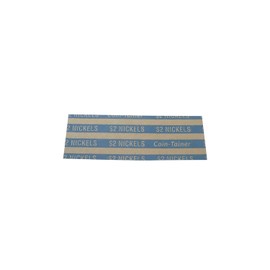 CONTROLTEK Flat Tubular Coin Wrap, Nickels, $2.00, Blue, 1,000/box