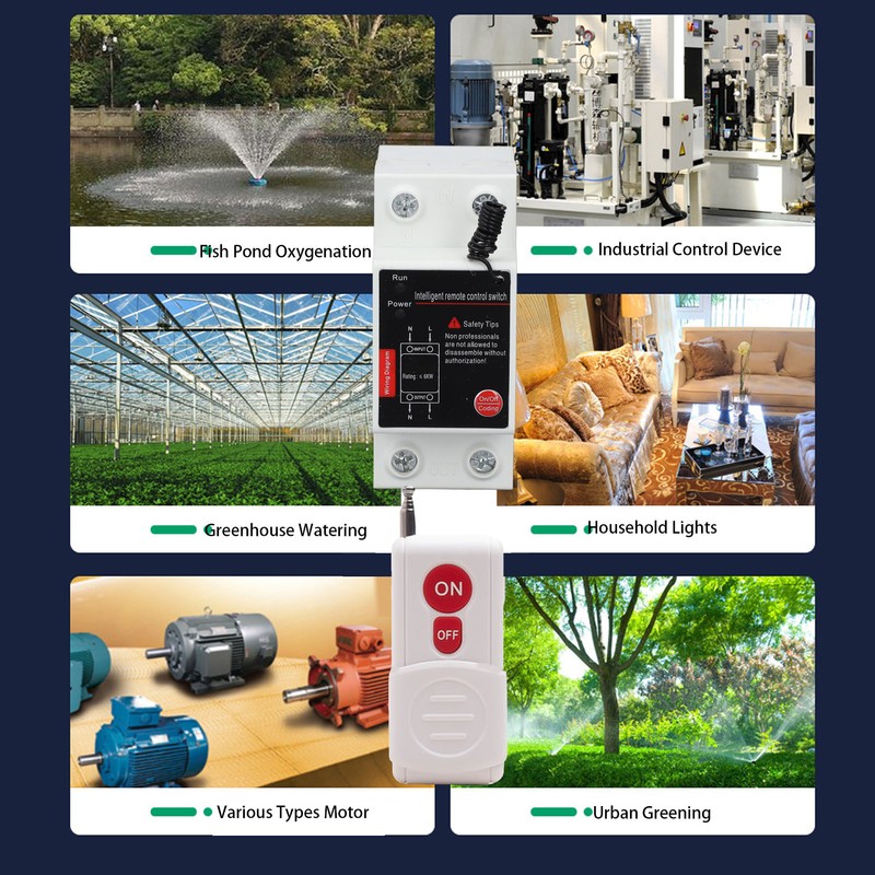 Remote Control Switch 1KM Range Single Phase Intelligent Power Switch