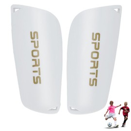 Luoqun88 Football Kids Shin Pads, 1 Pair Kids Shin Guards 6-12 Years for Football Games, Leg Protectors with Shock-Absorbing EVA for Protection Reduce hit & Injuries (White-M)