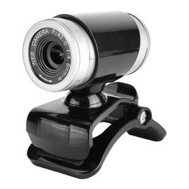 Web Camera, USB Webcam Clip-on 360 Degree 12 Megapixel HD Webcam Webcam Webcam with Microphone for Laptop and Desktop (Black + Silver)