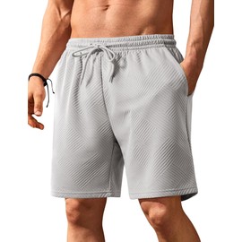Ekouaer Men's Shorts Casual Elastic Waist Drawstring Pajama Bottoms Summer Shorts