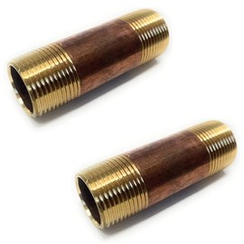 Metal Magery Brass Long Nipple 3/4" X 3/4", 3" Length, Male NPT Pipe Fitting Pack of 2