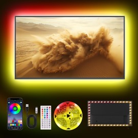 Led Lights for TV 16.4ft, TV LED Backlight for 45-75 Inch, USB Power Music Sync Timer Setting Strip Lights with Remote and App Control RGB Strip, Led Lights for Bedroom Gaming Room Decoration