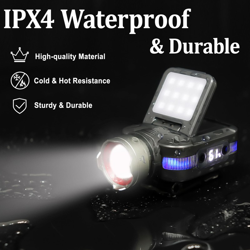 ISUNMEA Hard Hat Clip Lights, 2-Pack 800lm Rechargeable Clip on