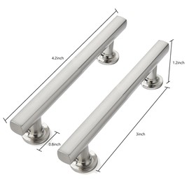 CABDM 3 inch (76mm) 2 Pack Brushed Satin Nickel zinc Alloy Handle, Modern Simple Drawer Cabinet Pull, Wardrobe Handle,Dressing Table, Furniture Hardware Pull