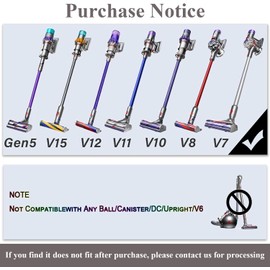 6 Stücke Zubehör Set Ersatz für Dyson Bürste mit Verlängerungs-Schlauch Düse Set für Dyson GEN5 G5 V15 V12 V11 V10 V8 V7 zur Reinigung von Fugen EckenBettfüße Tierhaare und Sofas schnell zu reinigen