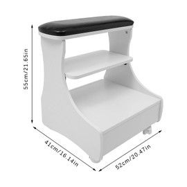 Foot Bath Stool Foot Bath Trolley Foot Rest with 4 Wheels Portable Nail Foot Rest Stand Pedicure Manicure Chair for Foot Baths, Foot Manicures, Foot Massages (Black)