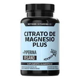 Citrato Magnesio Plus Con Piperina  455mg Magnesio Elemental  Magnesio Capsulas - Con Magnesio Marino  Magnesium Citrate  Marine Magnesium -