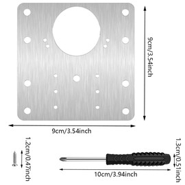 6 pcs Hinge Repair Plate Cabinet Hinges Plate Kitchen Cupboard Door kit with Holes Brushed Stainless Steel Fixing Bracket Brackets for Furniture Drawer Shelf with 32 Mounting Screw 1 Screwdriver