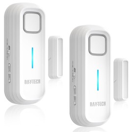 DAYTECH Freezer Door Alarm with Delay 1/2/3/4 mins When Left Open Window Chime Close Reminder Refrigerator Door Alarm 0 to 120 dB for Fridge Home Store Office 2 Sets White