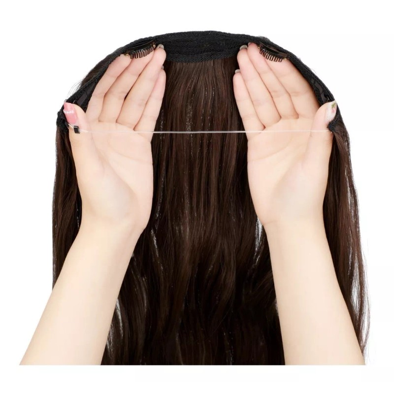Xbwig Extensiones De Cabello De Alambre Invisible De 22 Pulgadas