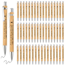 Bible Verse Pens Bamboo Christian Pen Wooden Retractable Bible Pen 1 mm Inspirational Quotes Ballpoint Pen Motivational Pen Bulk for Women Men Office School Supplies Journal Writing Gifts (30 Pcs)