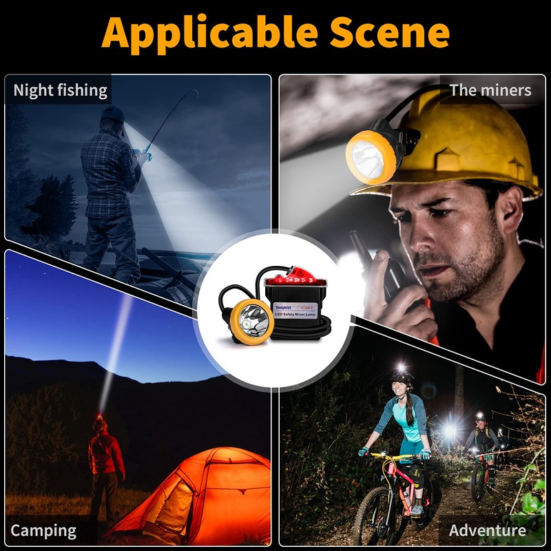 Rechargeable LED Mining Headlamp, Super Bright Safety Head Torch with