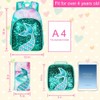 AGSDON 3PCS Kids Backpacks for Girls, 16" Little Kid Mermaid