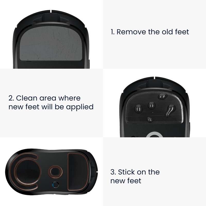 kwmobile Mouse Feet Replacement Compatible with Razer Viper Mini Computer