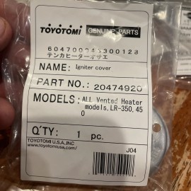 Toyostove Laser Heater Parts # 20474920  Igniter Cover  Toyostove Laser Toyotomi PG64