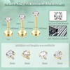 Morfetto 16G G23 Titanium Tragus Labret Piercing Gold/Silver Lip Piercing