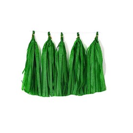 Tissue Paper Tassels Garland Banner Table Decor Party Banner Wedding Birthday Baby Shower Nursery Party Decorations Supplies (20, Green)