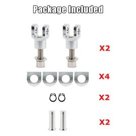 PSLER Rear Passenger Foot Pegs Support Mount Motorcycle Footrest Clevis Kits for Softail FXST Low Rider Sport Glide Dyna FXR FX, Chrome