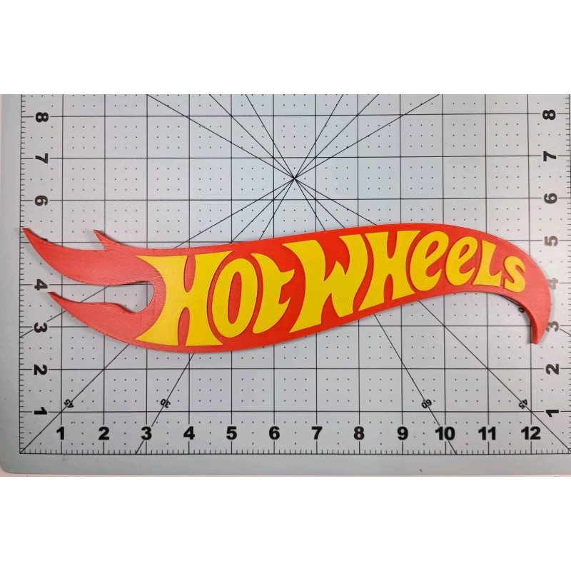 Decor Hot Wheels Logo Sign 3d Printed Wall Decor