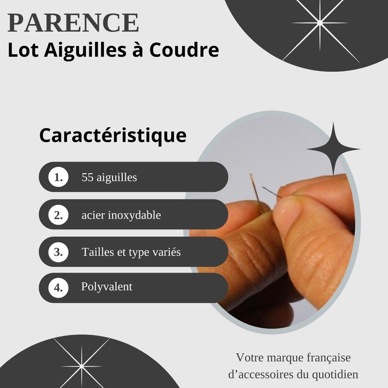 PARENCE. - Set of 55 Sewing Needles - Hand Needles