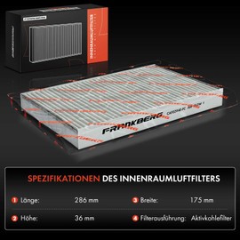 Frankberg Cabin Air Filter Pollen Filter with Activated Carbon Compatible with C2 JM C2 Enterprise JG C3 I FC FN C3 II SC C4 Coupe LA 308 SW I 4E 4H Replace# 9687459780