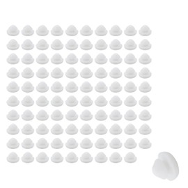 Tighall 100pcs White Plastic Hole Plugs 6mm Round Button Plugs Screw Cap Drilling Cover Plugs Furniture Cabinet Insert End Caps