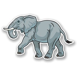 2 x 10cm/100mm Elephant Vinyl Sticker Decal Laptop Travel Luggage Car Bike Sign Fun #4433