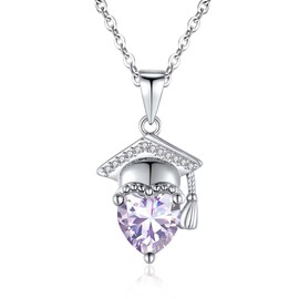 BAOWING Preschool Kindergarten Graduation Necklace for Girls Graduation Gifts for Her 2024 Birthstone Pendant Necklace for Teens Girls Student College High School Graduation Gifts June