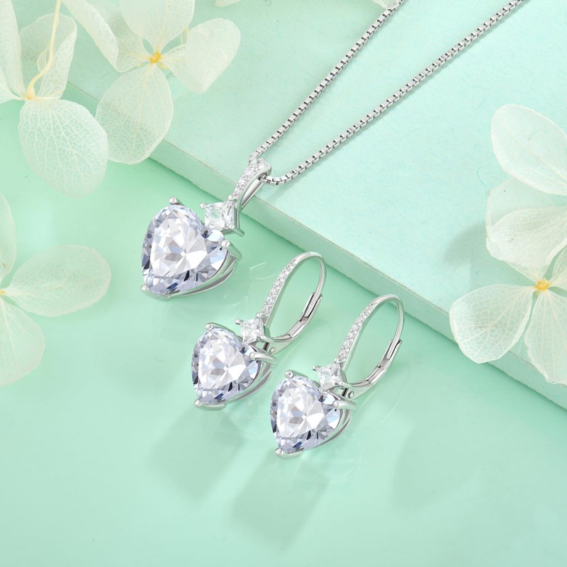 Starchenie Birthstone Earrings for Women 925 Sterling Silver Lover Heart