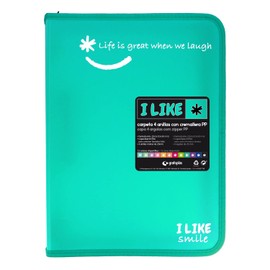 Grafoplás 4800936 A4+ Zip Ring Binder Turquoise 4 Rings 25mm Like Polypropylene