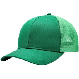 YEANIY M,L,XL,2XL Classic Mesh Green Trucker Hat,Blank Adjustable Solid Color Snapback Baseball Cap for Women Men